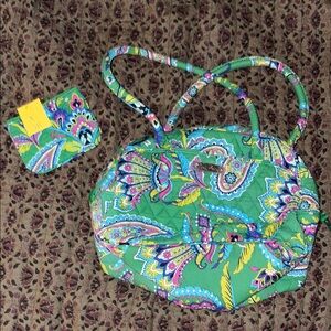 Vera Bradley Green Paisley Shoulder Bag
